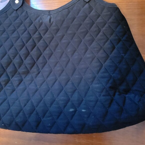 VERA BRADLEY “Slim Hobo” Black Quilted Microfiber Shoulder Bag - Picture 9 of 13